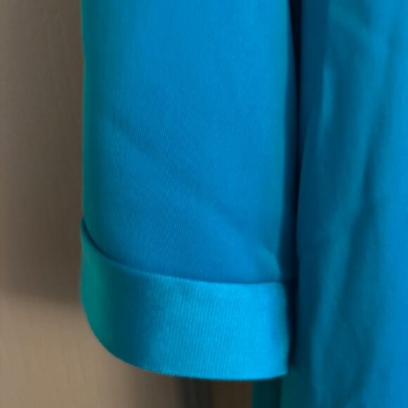 Vanity Fair M Nylon Robe Opaque Button Front Collar 3/4" Sleeve Satin Trim 40" - Picture 6 of 6